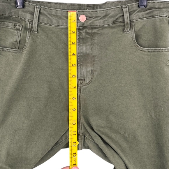 Old‎ Navy Rockstar Mid Rise Distressed Olive Green Skinny Jeans Women Size 16 - Picture 6 of 7